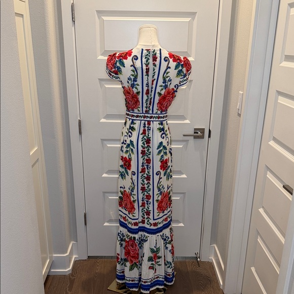 FARM Rio Floral Long Dress with Red and Blue Size S - Picture 11 of 12